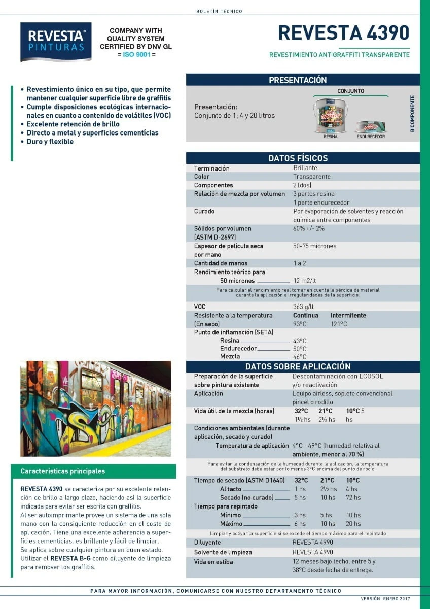 Revesta Revestimiento Pintura Antigraffiti Transparente 4l - Imagen 3