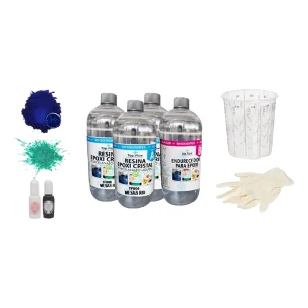Kit 06 Mesa Rio Bi Capa 4000cc Resina Epoxi Mesa Rio
