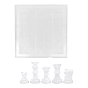 Molde De Silicona Tablero Y Piezas De Ajedrez 1447 Ecopint