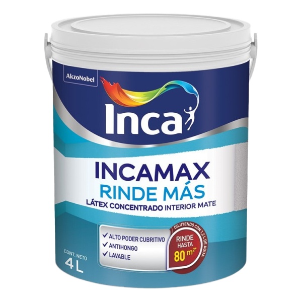 Incamax Rinde Más Látex Interior 20lts Acabado Brillante