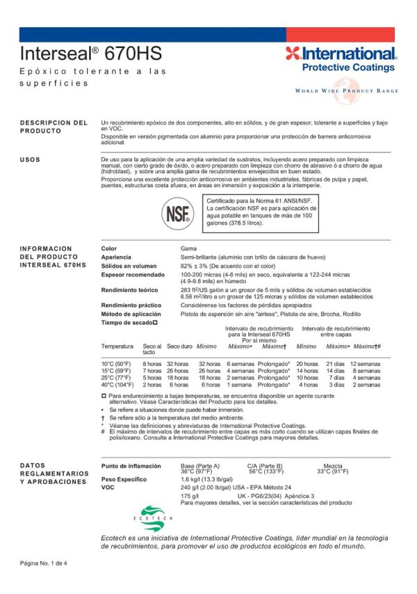 Fondo Epoxi 3 En 1 Autoimprimante - 20lt A+b Interseal 670hs - Imagen 2