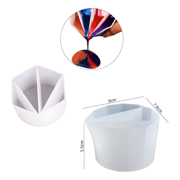 Molde Vaso De Silicona Con Divisores 4864 Colores Resina - Imagen 22
