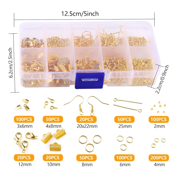 Kit Fabricación De Joyas Y Bijouterie 710 Pz Para Resina - Imagen 9