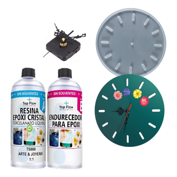 Molde Silicona 4839 Reloj 27cm + Máquina+ Resina Arte 600 Ml - Imagen 9