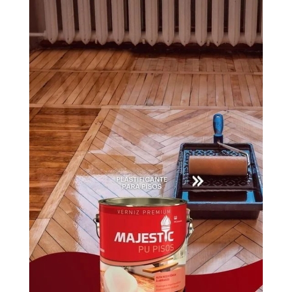 Plastificante Pu Pisos De Madera Majestic 0.9l Super Premium - Imagen 2