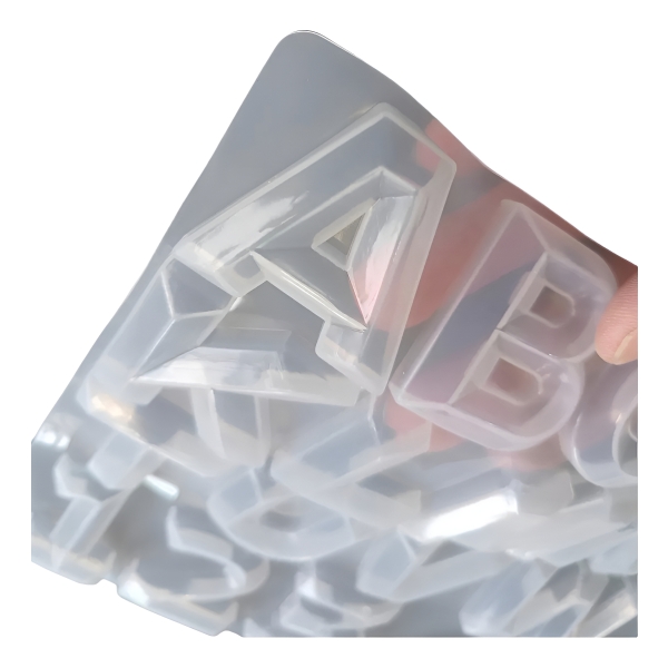Molde Silicona Abecedario Biselado Para Llaveros De Resina - Imagen 2