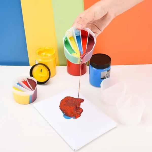 Molde Vaso De Silicona Con Divisores 4864 Colores Resina - Imagen 19