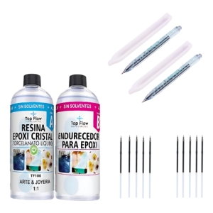 Molde Silicona Lapicera X2 + Resina 600 Ml + Repuesto
