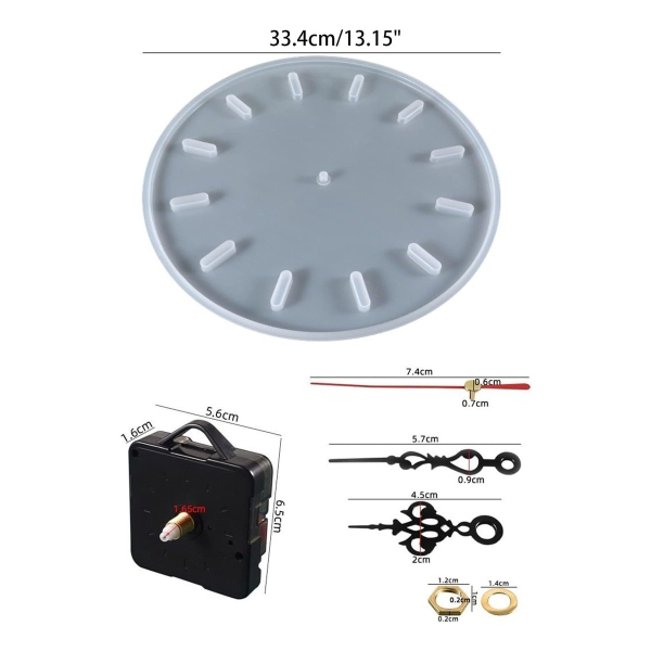 Molde Silicona 4839 Reloj 27cm + Máquina+ Resina Arte 600 Ml - Imagen 10