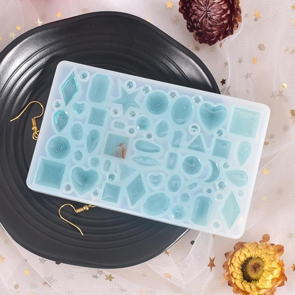Molde Silicona 4868 Mini Gemas + Kit Resina 1:1 600 Ml - Imagen 7