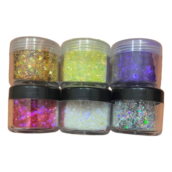 Kit 6 Glitter Brillantina Holografica 10 Grs Para Resina - Imagen 24