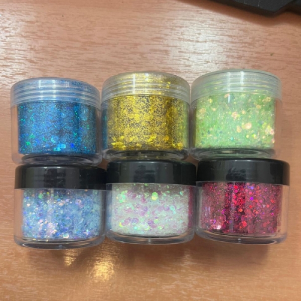 Kit 6 Glitter Brillantina Holografica 10 Grs Para Resina - Imagen 12