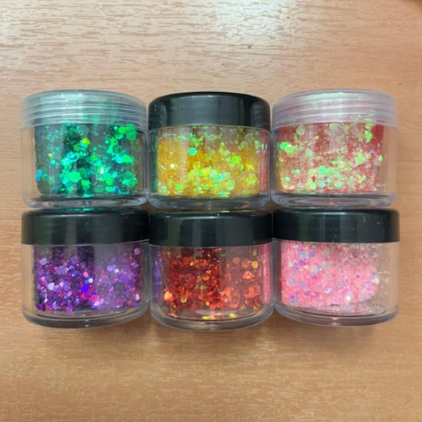 Kit 6 Glitter Brillantina Holografica 10 Grs Para Resina - Imagen 18