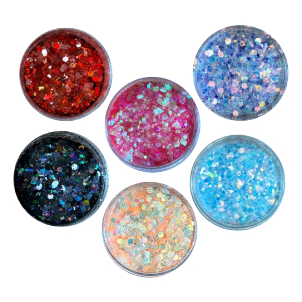 Kit 6 Glitter Brillantina Holografica 10 Grs Para Resina - Imagen 31