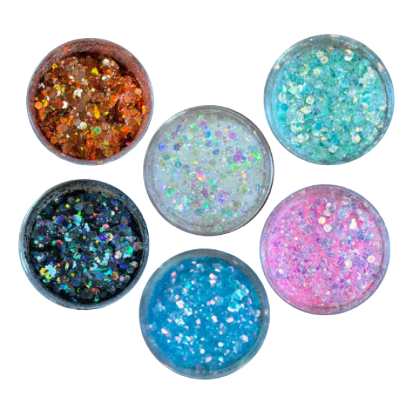 Kit 6 Glitter Brillantina Holografica 10 Grs Para Resina - Imagen 37