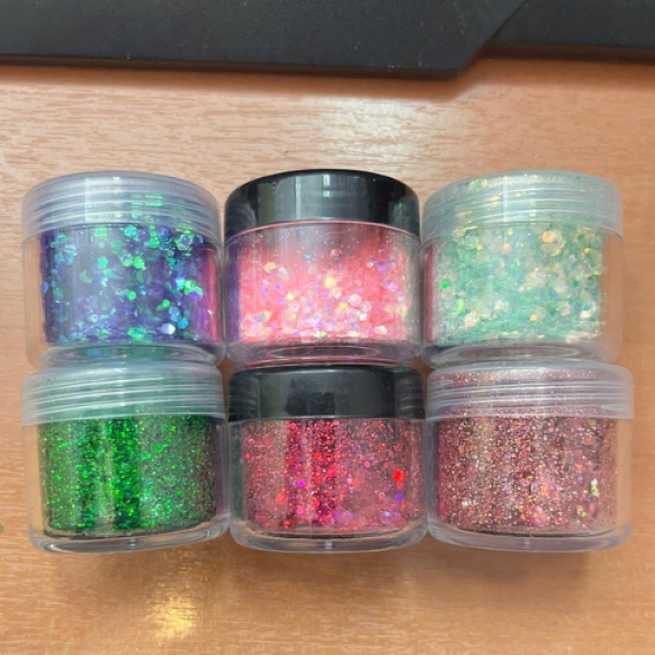 Kit 6 Glitter Brillantina Holografica 10 Grs Para Resina - Imagen 48