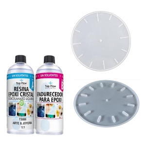 Molde Silicona Reloj Con Marcas 4867 + 600 Ml Resina 1:1