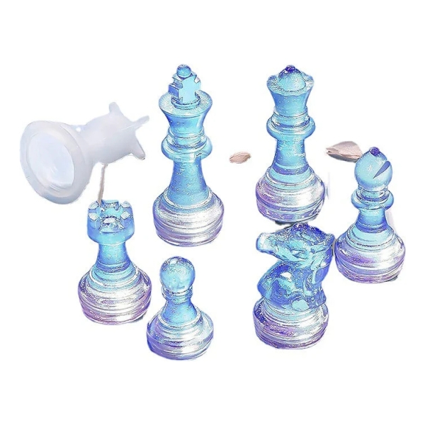 Kit Molde Silicona 4862 Piezas De Ajedrez 6 Pzs + Resina 600 - Imagen 6
