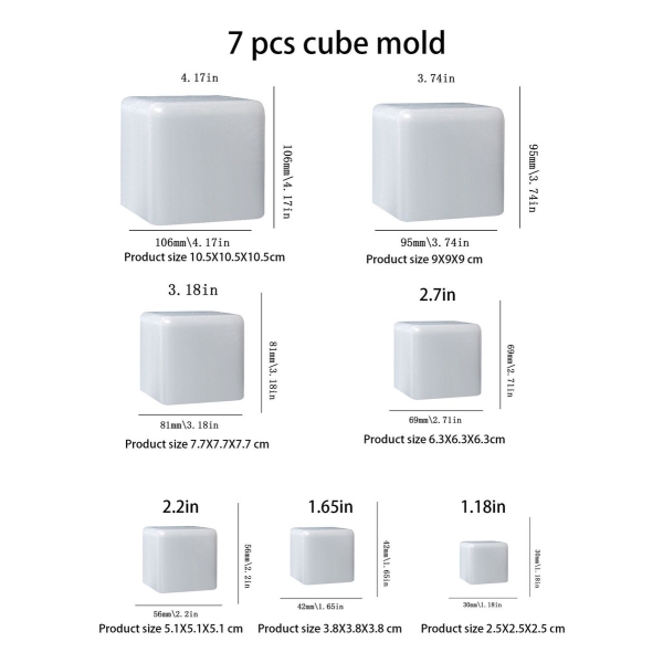 Molde Silicona 4837 Set Molde Cubos 5 Piezas Ecopint - Imagen 2