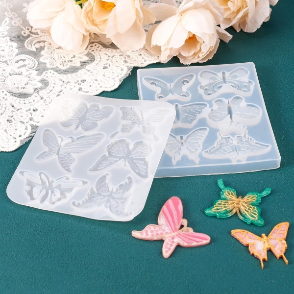 Kit Molde De Silicona 4861 Mariposas + Resina 600 Ml - Imagen 6