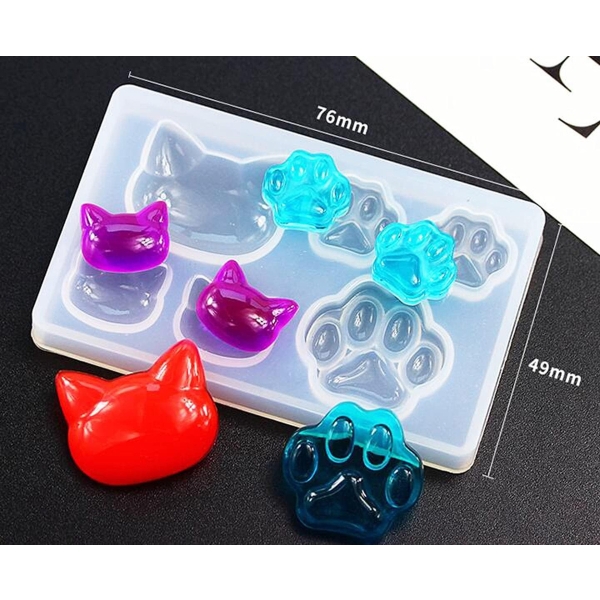 Kit Molde Silicona 4860 Pata Mini Gato + Resina Arte 600 - Imagen 3