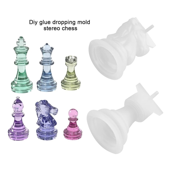 Kit Molde Silicona 4862 Piezas De Ajedrez 6 Pzs + Resina 600 - Imagen 3