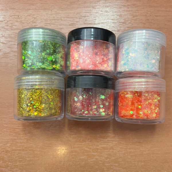Kit 6 Glitter Brillantina Holografica 10 Grs Para Resina - Imagen 30