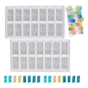 Molde Silicona 4858 Piezas De Dominó Para Resina Diy