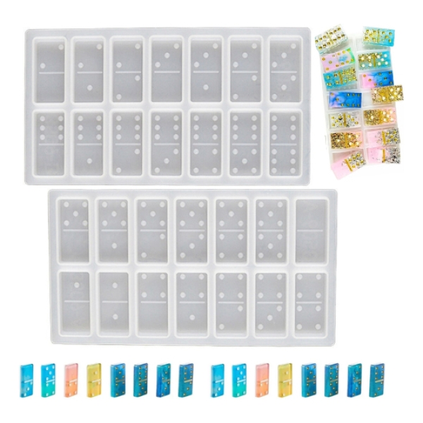 Molde Silicona 4858 Piezas De Dominó Para Resina Diy