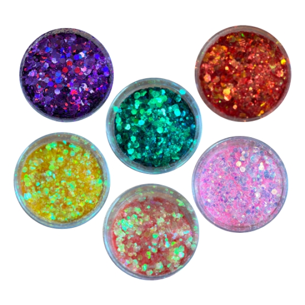 Kit 6 Glitter Brillantina Holografica 10 Grs Para Resina - Imagen 14
