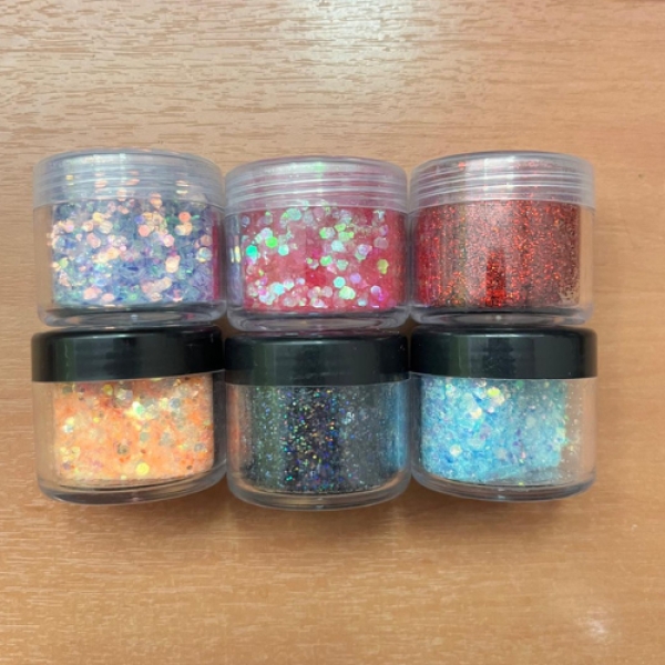 Kit 6 Glitter Brillantina Holografica 10 Grs Para Resina - Imagen 36