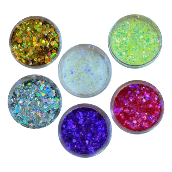 Kit 6 Glitter Brillantina Holografica 10 Grs Para Resina - Imagen 20