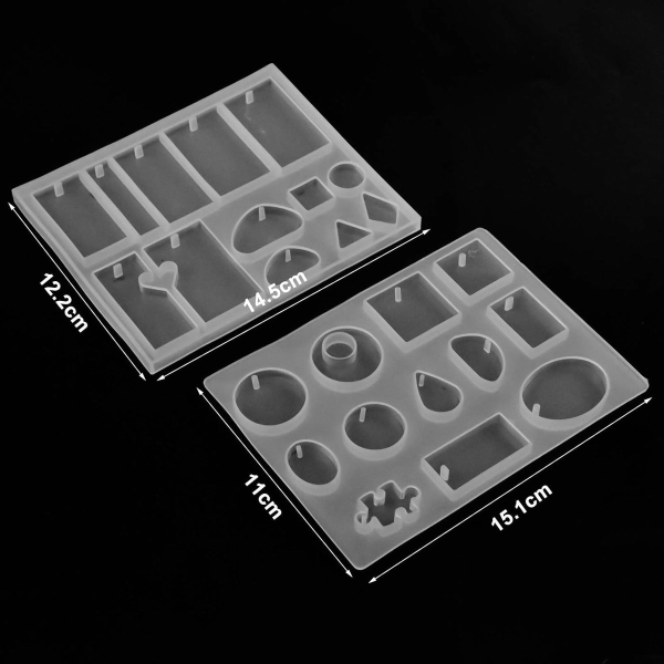 Molde De Silicona 1550/2 Llaveros Y Caravanas Resina 600cc - Imagen 2