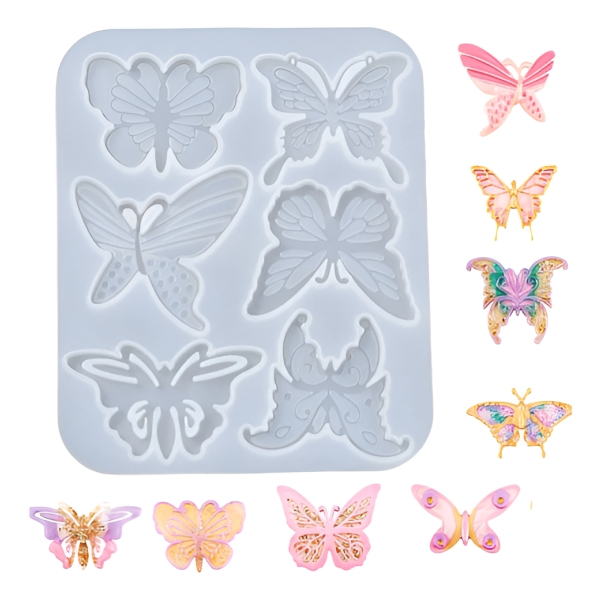 Molde De Silicona 4861 6 Mariposas Para Resina
