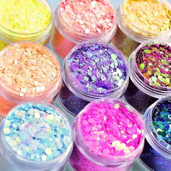 Kit 6 Glitter Brillantina Holografica 10 Grs Para Resina - Imagen 5
