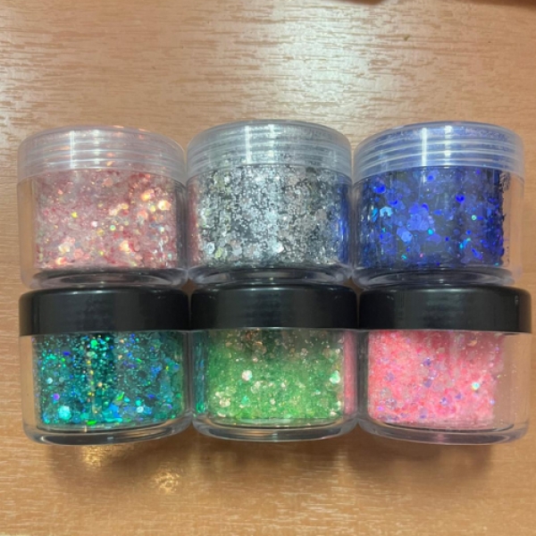 Kit 6 Glitter Brillantina Holografica 10 Grs Para Resina - Imagen 6