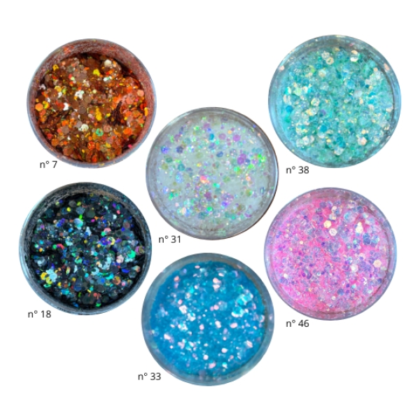 Kit 6 Glitter Brillantina Holografica 10 Grs Para Resina - Imagen 38