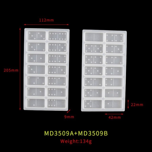Molde Silicona 4858 Piezas De Dominó + Resina 600 Ml - Imagen 3