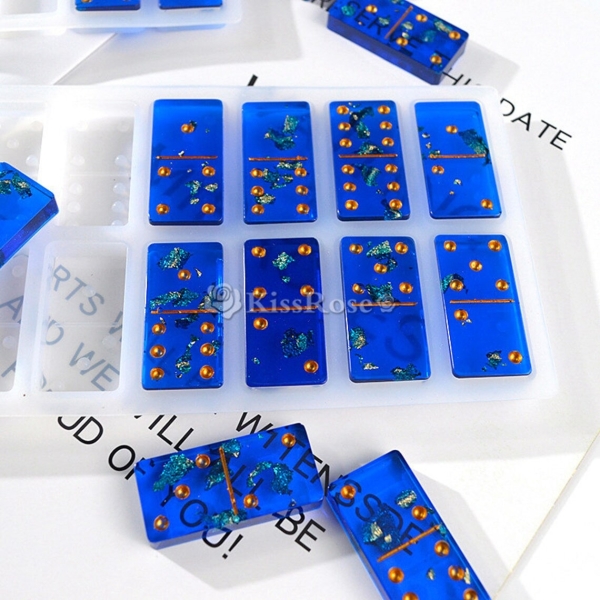 Molde Silicona 4858 Piezas De Dominó + Resina 600 Ml - Imagen 5