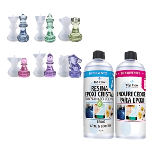Kit Molde Silicona 4862 Piezas De Ajedrez 6 Pzs + Resina 600