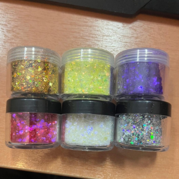 Kit 6 Glitter Brillantina Holografica 10 Grs Para Resina - Imagen 24