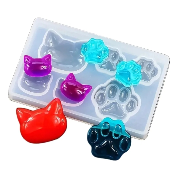 Kit Molde Silicona 4860 Pata Mini Gato + Resina Arte 600 - Imagen 2