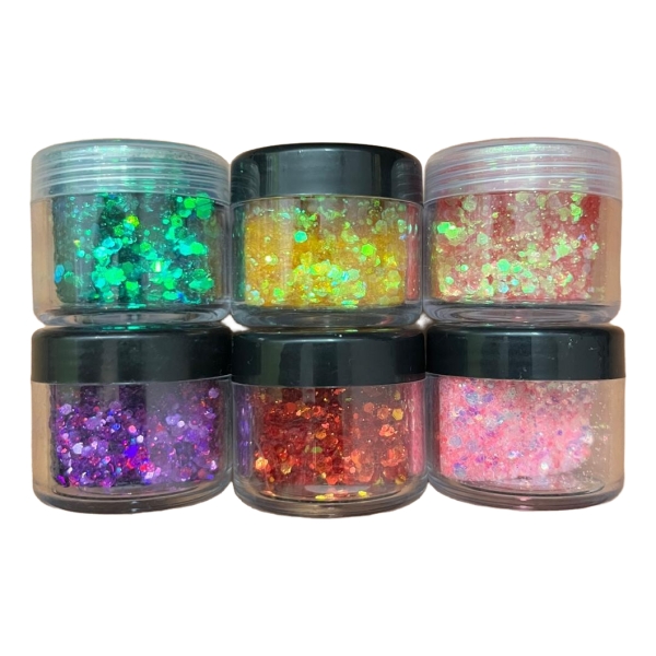 Kit 6 Glitter Brillantina Holografica 10 Grs Para Resina - Imagen 18