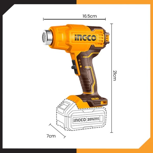 Pistola De Calor 20v 550oc C/accesorios Hgli2002 S/bat - Imagen 4