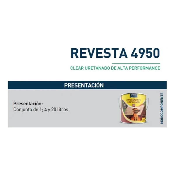Barniz Pu Exterior Revesta 4950 Clear Uretano 1 Lt - Imagen 3