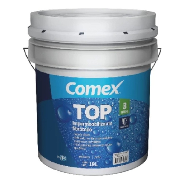 Impermeabilizante Fibratado Blanco 19 L Comex Top 3 Años