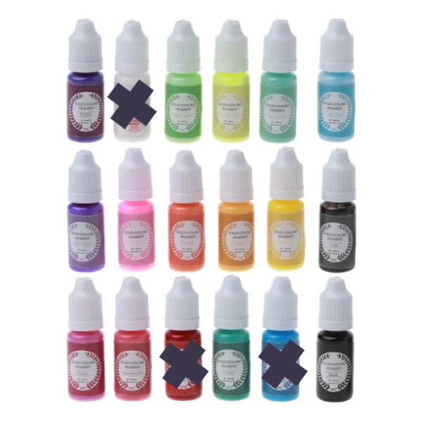 Kit 1kg Resina Terminación Cristal+ 4 Pigmentos Líquido 8 Ml - Imagen 2