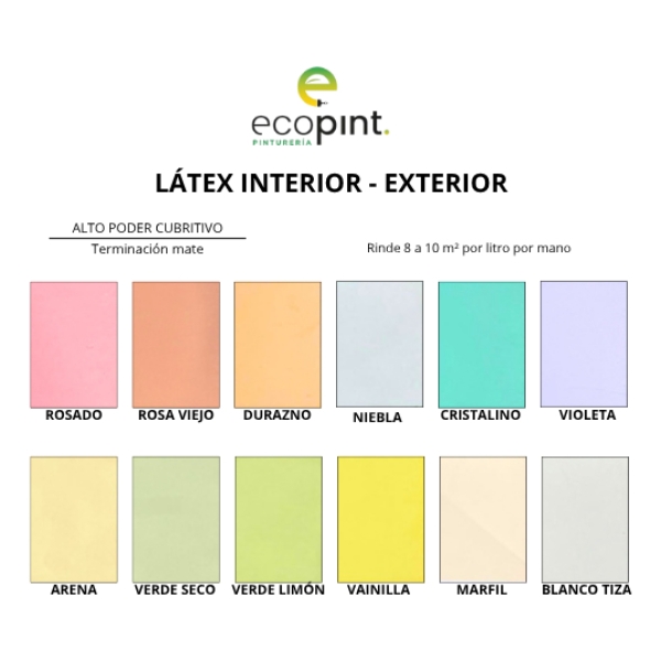 Latex Interior-exterior Antihongos 12 Colores - 20lts. - Imagen 16
