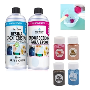 Kit Resina Arte Y Joyeria Con 4 Pigmentos Mica Polvo 10 Grs