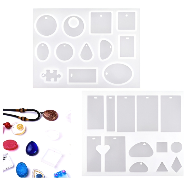 Kit Molde De Silicona 1550/2 Llaveros Y Caravanas Resina